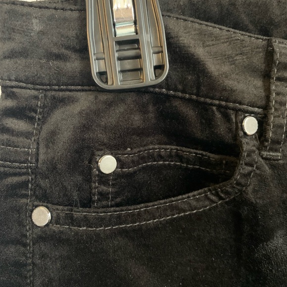 PER SE Skinny Black Velvet Pants Size 4 - Picture 4 of 7